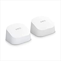 Amazon eero 6 dual-band mesh Wi-Fi 6 system, with built-in Zigbee smart home hub (1 router + 1 extender)