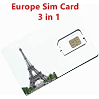 PrePaid Europe (UK THREE) sim card 12GB data+3000 minutes+3000 texts for 30 days with FREE ROAMING / USE in 71…