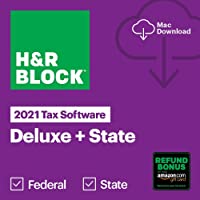 H&R Block Tax Software Deluxe + State 2021 with 3% Refund Bonus Offer (Amazon Exclusive) | [Mac Download]