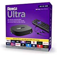 Roku Ultra | Streaming Device HD/4K/HDR/Dolby Vision with Dolby Atmos, Bluetooth Streaming, and Roku Voice Remote with…