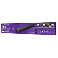 Roku Streambar Pro | 4K/HD/HDR Streaming Media Player & Cinematic Sound, All In One, includes Roku Voice Remote with…