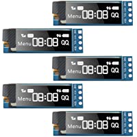5 Pieces I2C Display Module 0.91 Inch I2C OLED Display Module I2C OLED Screen Driver DC 3.3V~5V (White Display Color)