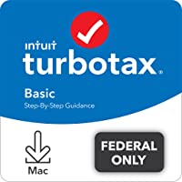 TurboTax Basic 2021 Tax Software, Federal Tax Return Only with E-file [MAC Download]