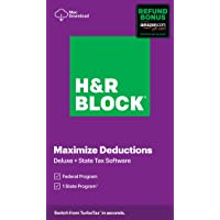 H&R Block Tax Software Deluxe + State 2020 with 3.5% Refund Bonus Offer (Amazon Exclusive) [Mac Download] [Old Version]