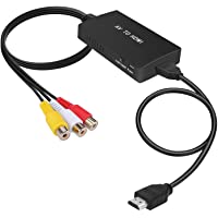 RCA to HDMI Converter, Composite to HDMI Adapter Support 1080P PAL/NTSC Compatible with PS one, PS2, PS3, STB, Xbox, VHS…
