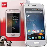 RCA M1 4.0 Unlocked Cell Phone, Dual SIM, 5MP Camera, Android 4.4, 1.3GHz (White)