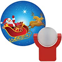 Projectables 11360 Santa & Reindeer LED Plug-In Night Light, Auto On/Off, Light Sensing, Projects Christmas Image of…