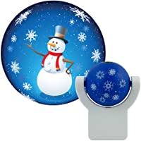 Projectables 11362 Christmas Snowman LED Plug-In Night Light, Auto On/Off, Light Sensing, Projects Cheerful Snowman…