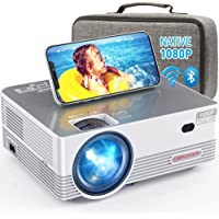 Native 1080P WiFi Bluetooth Projector, DBPOWER 8000L Full HD Outdoor Movie Projector Support iOS/Android Sync Screen…