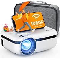 WiFi Projector, 8000L HD Outdoor Mini Projector with Carrying Bag, 1080P & 200" Screen Supported Video Projector, Movie…