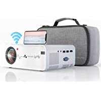 Mini Projector Portable WiFi ASAKUKI Projector for Home Outdoor Movies with Carrying Bag, 6000L, 1080P, 200'' Screen…