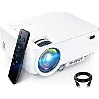 Mini Projector, HOMPOW 5500L Movie Projector, Smartphone Portable Video Projector 1080P Supported and 176" Display…