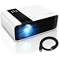 GRC Mini Projector, 1080P HD Supported Portable Movie Projector with 45000 Hrs LED Lamp Life, Compatible with TV Stick…