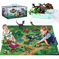 TEMI Dinosaur Toy w/ Activity Play Mat & Trees, Educational Realistic Dinosaur Figure Playset to Create a Dino World…