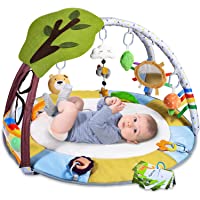 Lupantte Lion Baby Gym Play Mat with 9 Toys for Sensory and Motor Skill Development Language Discovery, Thicker Non-Slip…
