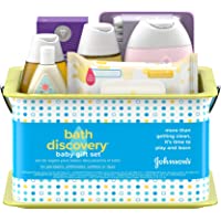 Johnson's Bath Discovery Gift Set for Parents-to-Be, Caddy with Baby Bath Time & Skin Care Essentials, Bath Kit Includes…