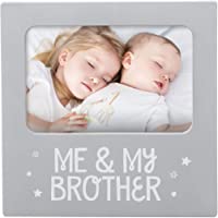 Tiny Ideas 'Me & My Brother' Sentiment Keepsake Frame, Gift for Brother, Big Brother Big Sister Gifts, Gray