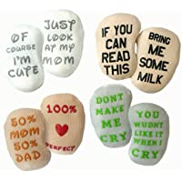 Baby Gift Set Socks - Unique Baby Shower Registry or Newborn Present | Non-Slip by Mommachi Cute Fun Quotes
