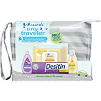Johnson's Tiny Traveler Baby Gift Set, Baby Bath & Skin Care Essential Products, TSA-Compliant Baby Gift Set with Lotion…