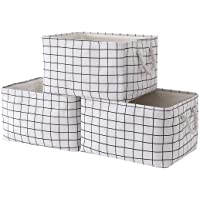 Sacyic Large Storage Baskets for Organizing [3-Pack] Fabric Baskets for Shelves, Decorative Baskets for Clothes, Empty…