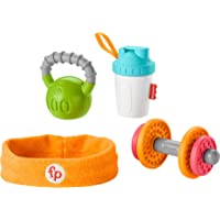 Fisher-Price Baby Biceps Gift Set, 4 Fitness Themed Baby Toys with Wearable Costume Bib, Rattle and Teether for Babies…
