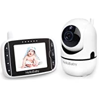 HelloBaby Video Baby Monitor with Remote Camera Pan-Tilt-Zoom, 3.2'' Color LCD Screen, Infrared Night Vision…