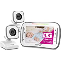 Video Baby Monitor, 4.3" High Resolution Display, 2 Cams for 2 Rooms, 18-Hour Battery Life, 1000ft Range, 2-Way…