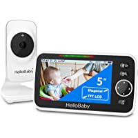 Video Baby Monitor with Camera and Audio, 5" Color LCD Screen, HelloBaby Monitor Camera, Infrared Night Vision…