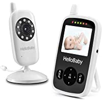 HelloBaby Video Baby Monitor with Camera and Audio - Infrared Night Vision | Two-Way Talk | Room Temperature | Lullabies…