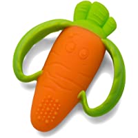 Infantino Lil' Nibble Teethers Carrot - Silicone Soft-Textured teether for Sensory Exploration and Teething Relief, with…