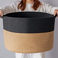 INDRESSME XXXLarge Cotton Rope Basket Woven Baby Laundry Basket Blanket Basket Toy Basket with Handle Comforter Cushions…