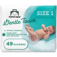 Amazon Brand - Mama Bear Gentle Touch Diapers, Hypoallergenic, Size 1, 49 Count
