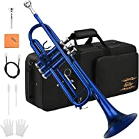 Eastar Bb Trumpet Standard Trumpet Set for Student Beginner with Hard Case, Cleaning Kit, 7C Mouthpiece and Gloves…