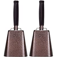 2 pack 10 in. steel cowbell/Noise makers with handles. Cheering Bell sporting, football games, events. Large solid…