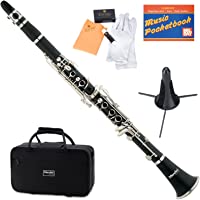 Mendini by Cecillio Bb Clarinet - Woodwind Band & Orchestra Musical Instruments for Beginners - Includes Case, Stand…