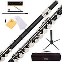 ﻿Mendini By Cecilio Flutes - Closed Hole C Flute For Beginners, 16-Key Flute with a Case, Stand, Lesson Book, and…