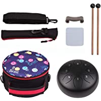 Steel Tongue Drum Kit, Musfunny 8 Notes 6 Inches Handpan Drum Percussion Instrument C-Key with Bag, Music Book, 2…