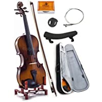 SKY 1/2 Size SKYVN201 Solid Maple Wood Violin with Lightweight Case, Brazilwood Bow, Shoulder Rest, String, Rosin and…