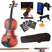 ﻿Mendini By Cecilio Violin For Kids & Adults - 1/2 MV300 Satin Antique Violins, Student or Beginners Kit w/Case, Bow…