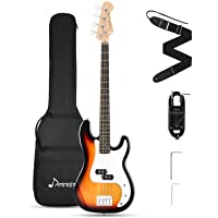 Donner Electric Bass Guitar 4 Strings Full Size Standard Bass PB-Style Beginner Kit Sunburst for Starter with Gig Bag…