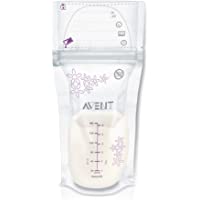 Philips Avent Breast Milk Storage Bags, Clear, 6 Ounce, 50 Pack, SCF603/50