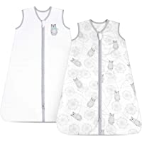 TILLYOU Small S Breathable Cotton Baby Wearable Blanket with 2-Way Zipper, Super Soft Lightweight 2-Pack Sleeveless…