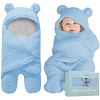 BlueMello Baby Swaddle Blanket | Ultra-Soft Plush Essential for Infants 0-6 Months | Receiving Swaddling Wrap Blue…