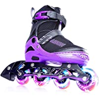 PAPAISON Adjustable Inline Skates for Kids and Adults with Full Light Up Wheels , Outdoor Roller Skates for Girls and…