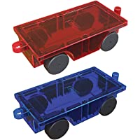 PicassoTiles 2 Piece Car Truck Construction Kit Toy Set Vehicle Educational Magnet Building Tile Magnetic Blocks Puzzle…