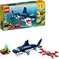 LEGO Creator 3in1 Deep Sea Creatures 31088 Make a Shark, Squid, Angler Fish, and Crab with This Sea Animal Toy Building…