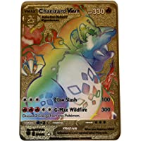 LIUHYLG Charizard VMAX Metal Card - Collector's Rare Shiny Rainbow Gold Card - Limited Supply