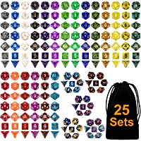 DND Dice Set 25 x 7 (175 Pieces) Double-Colors Polyhedron Dice for Dungeons and Dragons DND RPG MTG Table Games D4 D6 D8…