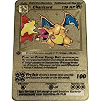 Gold Charizard 1st Edition Metal Card - Collector's Rare Shiny Card - Limited Supply