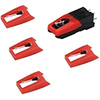 Acestar Vinyl LP Record Player Needle,5 Pack Replacement Stylus for Turntable,Phonograph